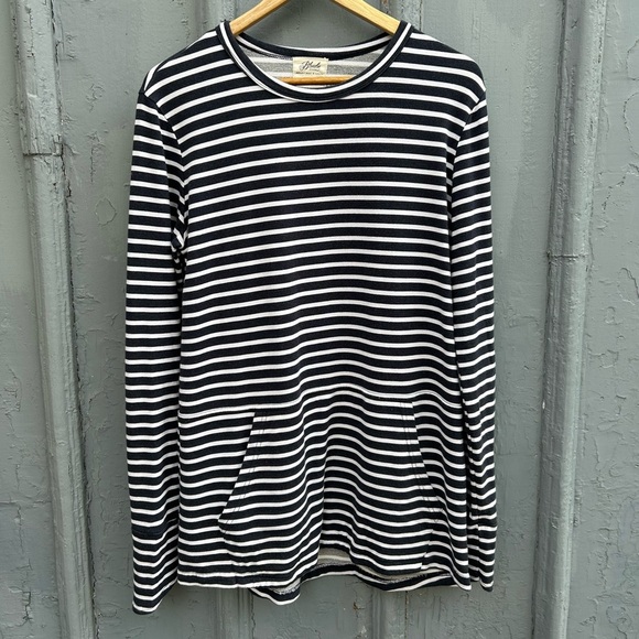 Blondie Apparel Navy Striped Hillside Sweater, Large - Picture 2 of 7